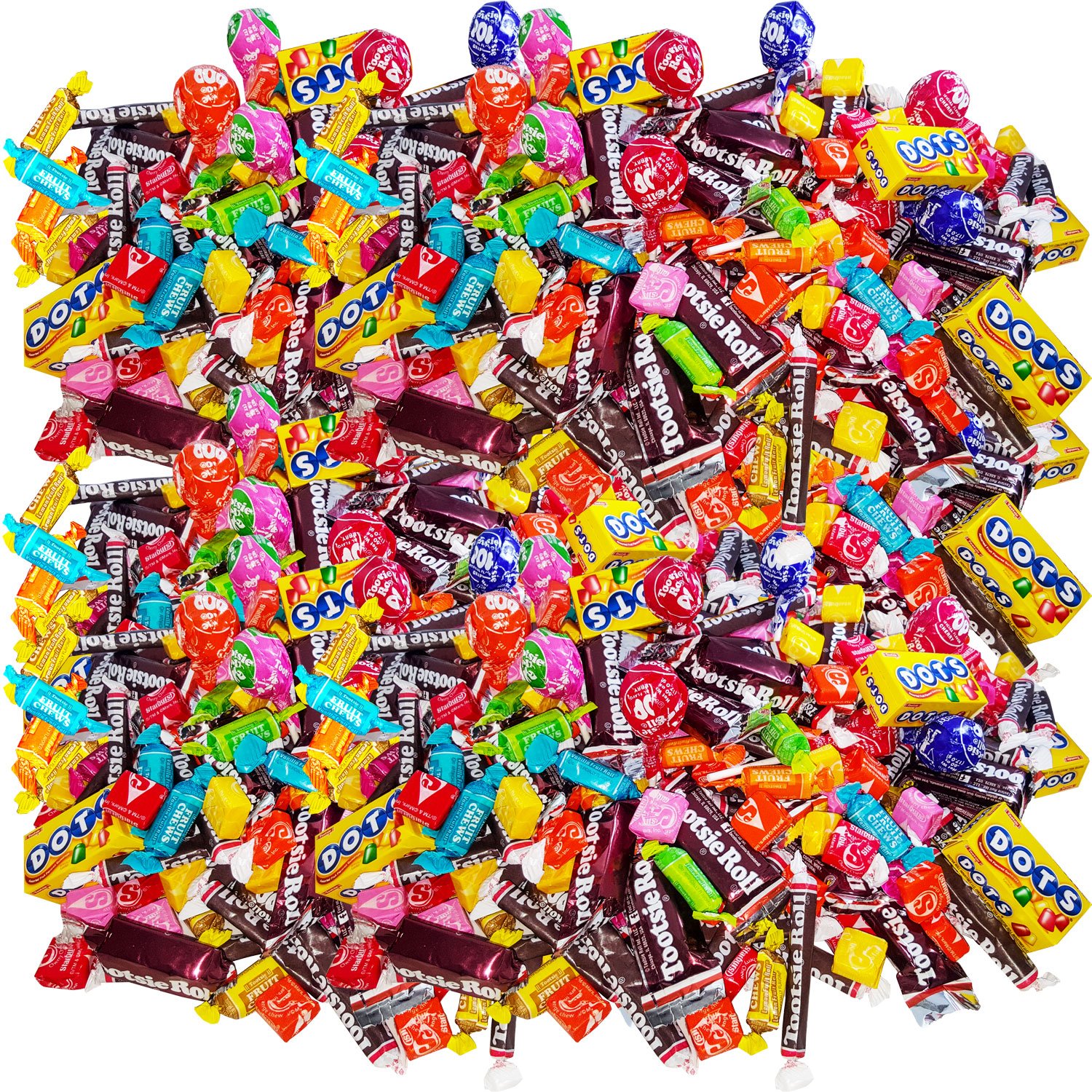 Fruit & Chocolate Candy Mix – Tootsie Roll Fruit Chews, Chocolate Midgees, Starburst, Dots & Pops Variety, 9.5 Lb Bulk Pack, Individually Wrapped (152 Oz)